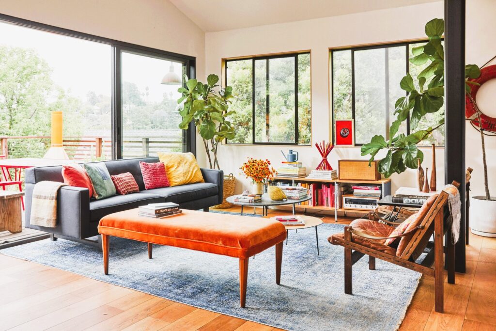 bright colorful living room