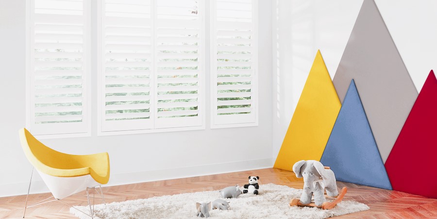 Window with blinds in the children's room